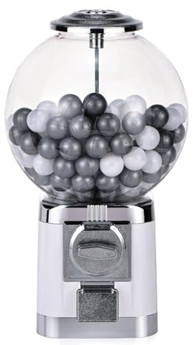 Bubble Gumball Dispenser Machine con Trucos de 100 x 32 mm, máquina expendedora a Granel de Bola, Juguetes de cápsula de Burbujas clásico dispensador de Dulces para Tiendas minoristas de Juegos White
