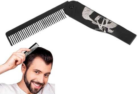 Bartkamm - Klappbarer Bartkamm | Tragbarer Edelstahl Klappkamm Zum Frisieren Unterwegs Für Väter Männer