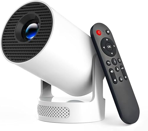 Beautiebeam Beamer Full HD 1080P Mini Beamer 4K, Auto Trapezkorrektur, Mini Projector 180°Dreh Videoprojektor Unterstützt 2.4/5G Dual WiFi6, Bluetooth5.0 mit Android11/OS11,Outdoor Heimkino