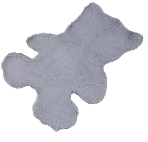 Simpatico tappeto in peluche con base antiscivolo, perfettamente adatto per la stanza dei bambini e le aree gioco (grigio)