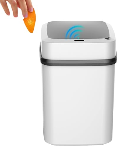Generico Papelera Automática - Basura Sensor de Movimiento - Basura Inteligente de Acero Inoxidable con Filtro de Olor y Tapa D