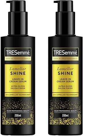 TRESemmé Sérum crème sans rinçage Lamellar Shine soins pour cheveux ternes et difficiles à démêler, pour une finition ultra-brillante de salon avec technologie Lamellar brevetée 200 ml 2 pièces