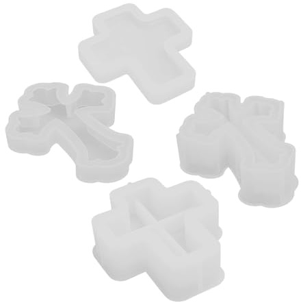 HOMSFOU 2 Stück Silikonform Kreuz Aufbewahrungsbox mit Deckel Vielseitige Epoxidharz Gießform für Kerzenhalter Schmuck Beton Wachs DIY Organizer und Dekoration Praktische Resin Form