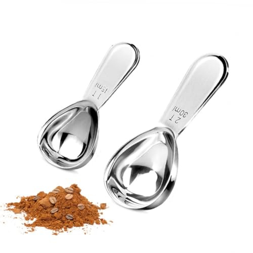 CHICAMPERA Cuchara Medidora Café Acero Inoxidable con Escala Grabada para Leche Polvo y Condimentos Uso Cocina y Repostería
