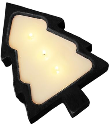 Ruhnjyg Cuenco de madera para amasar, bandeja para servir árbol de Navidad, cuencos de madera rústica, decoración de mesa de café, para comida de caramelos, granja, escritorio, mesa de café, oficina