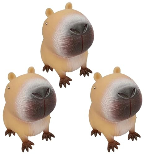 Pineeseatile Tier-Stressbälle, 3 Stück, Tier-Stressbälle, lustiges Capybara-Entlastungs-Quetschspielzeug für Kinder und Erwachsene, Capybara-Gefüllter Geburtstag für, Quetschspielzeug