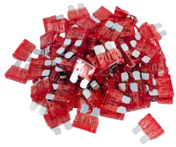 GJZIFGFWQ Fusible de Hoja Plana for Coche, camión, Furgoneta, 10 A, Rojo, 100 Unidades
