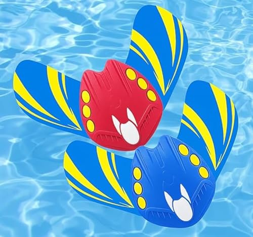 2 Stück Unterwasser Glider Pool Spielzeug Kinder – Wasserspielzeug mit Flügelsteuerung, Tauchspielzeug Mantarochen Design, Schwimmbad & Strandspielzeug Kinder, Poolspielzeug Tauchen & Gleiten (Rot + B