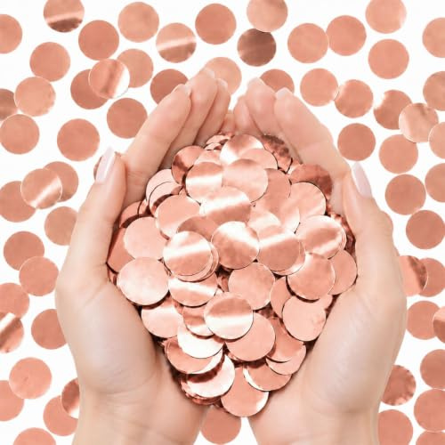 Rose Gold Round Confetti, 8000 Pieces, 60g Metallic Foil Table Scatter for Weddings, Birthdays, Hen Parties, Baby Showers, New Year’s Eve, Crafts & Party Decorations
