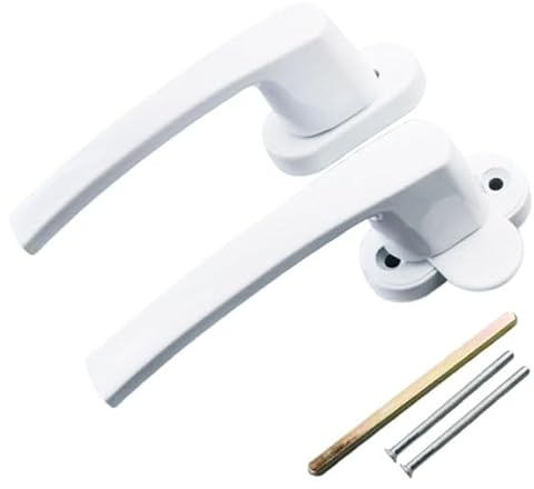 WEIWUXIAN Poignee de Fenetre, Poignée de Fenêtre, Poignée de Fenêtre, Poignées de Fenêtre à Clé en Aluminium, Poignée avec Vis de Fixation, Convient aux Portes et Fenêtres (Blanco)