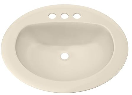 PROFLO PF20174 20-1/2 Self Rimming Oval Bathroom Sink, Biscuit