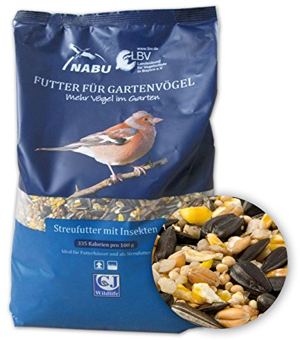 CJ Wildlife Wildvogel-Streufutter mit Insekten, 1 kg, für Wildvögel, Vogelbesitzer, 1 kg