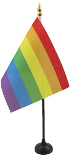 AZ FLAG Bordsflagga Regnbåge 15x10 cm 100D Polyester Plastfot