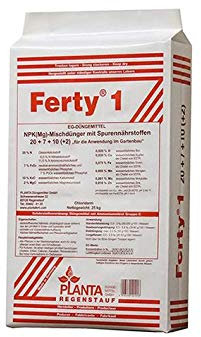 Ferty 1, NPK(Mg) 20-7-10+(2) + microelementi (25 kg), concime in polvere idrosolubile per piante e fiori