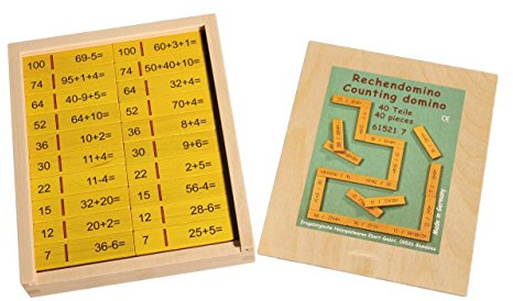 Lernspielzeug Rechendomino I BxHxT 20x16,5x3cm NEU Spielzeug Lernen Rechnen Schule Mathematik Zählen Hausaufgaben Strategiespiel Holzspiel Spielsortiment Holz Seiffen Erzgebirge Holzgest