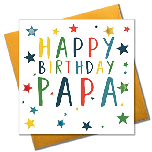 Pom Pom Happy Birthday, Papa Grußkarte