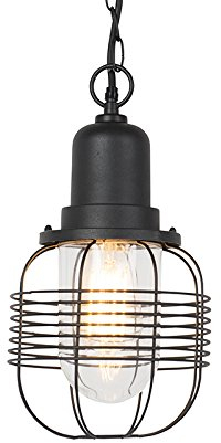 Qazqa - Landhaus I Vintage Ländliche Outdoor-Hängelampe I Pendellampe I Pendelleuchte schwarz IP44 - Guardado I Außenbeleuchtung - Aluminium Rund - LED geeignet E27