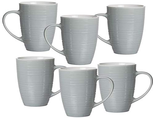 Ritzenhoff & Breker Kaffeebecher-Set Suomi, 6-teilig, je 310 ml, Grau-Blau, Porzellan, Rundform