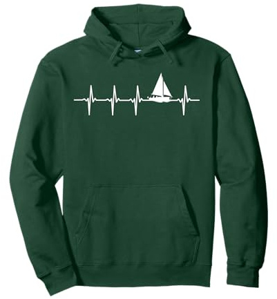 Segeln Herzschlag Heartbeat Geschenk für Segler & Skipper Pullover Hoodie