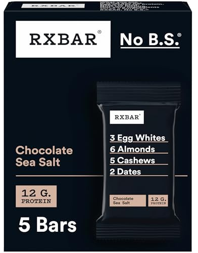 RXBAR Protein Bars, Protein Snack, Snack Bars, Chocolate Sea Salt, 9.1oz (5 Count)
