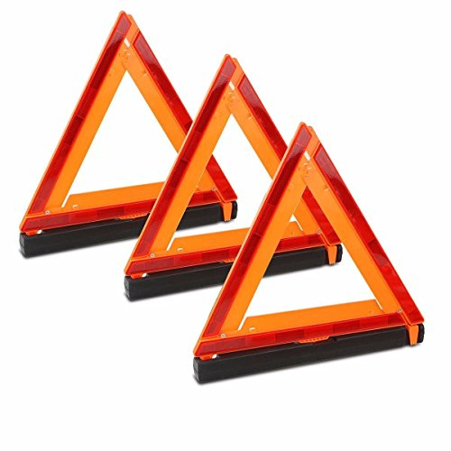 Stark USA Warndreieck, faltbar, Notfall-Warnschild, Reflektor, Straßenrand, hohe Stabilität, DOT-zugelassener Rahmen, mit Aufbewahrungskoffer, 3 Stück