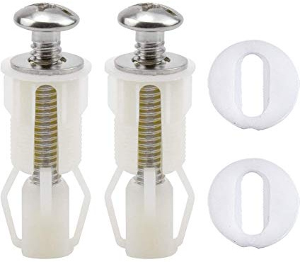 Bisagras Tapa WC,2 PCS Asientos WC Bisagra Accesorios Tornillos para Inodoro Goma Universales Fijación Bisagra Asiento Tornillos para Tapa de Inodoro Blanco