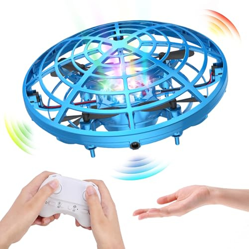 Kriogor New Drones à Main, Mini-Drone UFO Mains Libres hélicoptère à Induction Infrarouge Rotaion 360 °, Télécommande Mini Avion Jouet LED Jouet Volant Cadeau pour Garçons et Filles