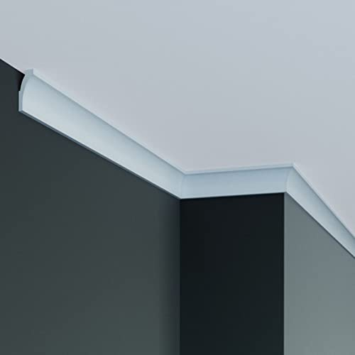 PROVISTON | Deckenleiste | 20 x 30 x 2000 mm | Polyurethan | Weiß | Hochwertig | Stuckleiste | Modern | Robust | Langlebig | Stoßfest | 10 Meter