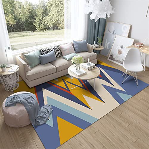 DJHWWD Decoration Bedroom blau Zimmer Teppich Hall Teppiches Moderne Minimalistische Geometrische Wohnzimmer-Schlafzimmer-Zusammenfassung 300x400cm Esszimmer Balkon Outdoor