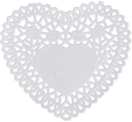 YXHH 100x 4 Weißes Liebes-Papier-Spitze-Deckchen-Deckchen FÜR Das Cardmaking-Scrapbooking