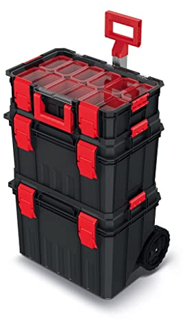 Kreher XL Werkzeugtrolley, Werkstattkoffer Set, Werkstattwagen Set 4 in 1! BxTxH: 53 x 35,5 x 82,5 cm! Der Mobile Alleskönner - Privat & Gewerbe