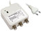 METRONIC 332170 Amplificateur d'Intérieur avec Réglage de Gain, 2 Sorties TV 9,52 mm - Alimentation 12/24V pour ampli TV - Alimentation Secteur - Blanc