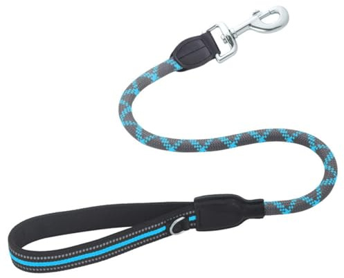 Guinzaglio Corto per Cani, in Nylon Elastico, Guinzagli per Addestramento Cani con Manico Imbottito e Cuciture Riflettenti, Corda per Cane di Taglia Piccola, Media e Grande