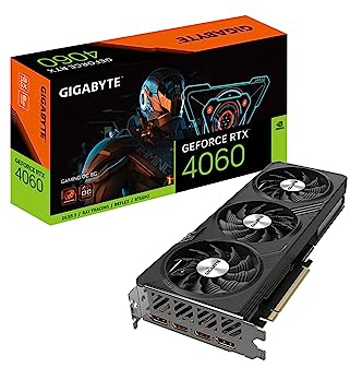 Gigabyte GeForce RTX 4060 Gaming OC 8G Carte Graphique, 3 Ventilateurs WINDFORCE, 8 Go 128 Bits GDDR6, GV-N4060GAMING OC-8GD Carte vidéo