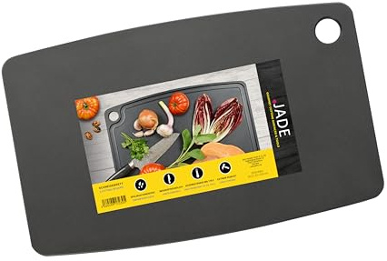 JADE Schneidebrett Gourmet Kitchen mit Aufhängeöse (26 x 16 cm) - Zellulose-Laminat, schwarz - spülmaschinenfest, hygienisch, messerschonend, extrem robust, hitzebeständig