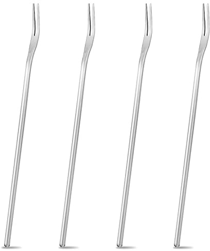 Pickle Forks,8.66 Inch Long Handled Olive,18/8 Stainless Steel Long Handle Salad, Cocktail,Dessert,Fruit s,Pickle Grabber, Appetizer Forks,(4pc)