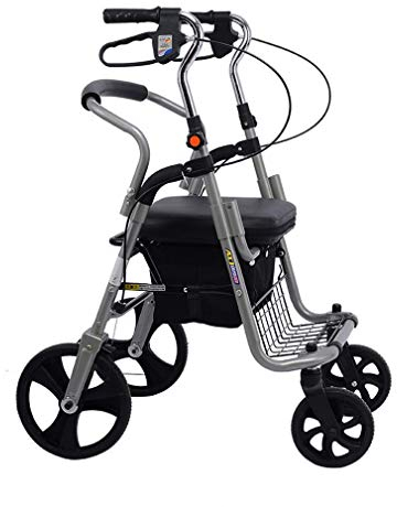 NATWEE Walker, Gehhilfen 4 Räder, tragbar, medizinischer Rollator Walker mit Pedal, Drive Walker mit bequemer Rückenlehne, Doppelbremssystem, zum Gehen für Senioren,Grau It's so Kind of You