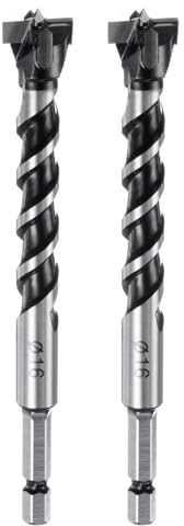 QUARKZMAN 2 Pcs Barrena Forstner 16mm (5/8) Dia YG8/C1 Carburo de Tungsteno Twist Barrenas Forstner Sierra de Agujero Abrepuertas Cortador para Perforación de Madera