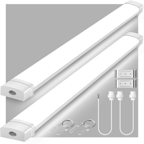 Lightasea Feuchtraumleuchte LED, 30W 3000LM LED Röhrenlampe 90CM Tageslicht 6500K, IP66 Wasserfest Garagenlampe für Keller Werkstatt Feuchtraum Bad Büro Warenhaus Keller