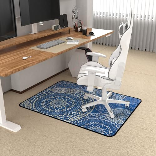 Heavy Duty Office Chair Mats for Carpeted and Hardwood Floor 120 x 90 cm Carpet Protector Chair Mat for Home and Office Floor Mat for Office Chair Anti-skidding Bohemia