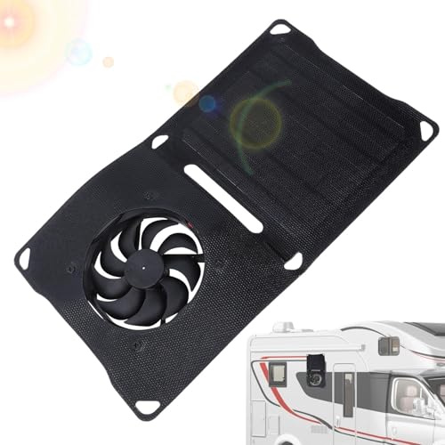 GjnjfdF Solar Car Window Fan, Solar Extractor Fan for Car, Solar Powered Exhaust Fan for Car Windows, Promotes Air Circulation in Car Interior, Vehicle Ventilation Fan for