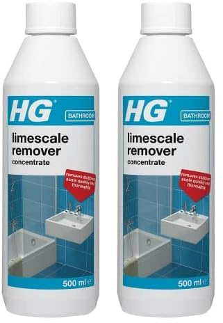 HG Limescale Remover Concentrate, Sink Tap & Toilet Limescale Remover, Multi Surface Cleaner & Descaler, Bathroom Cleaner for Shower Heads, Baths & Screens - 500ml (Pack of 2)