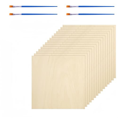 Tablero de Madera de Tilo, Tablero de 15 Piezas de 2mm Hecho de Madera Contrachapada Artesanal de Tilo 300x300x2mm Para una Variedad de Cortes Y Grabados Por Láser
