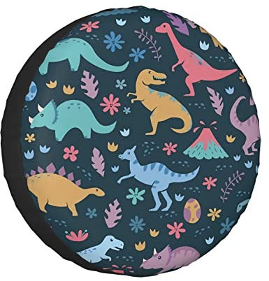 Reifenabdeckungen Blumen Vulkane Mit Dinosaurier Reifentaschen Wasserdicht Tyre Cover Staubdichter Reifenabdeckung Für SUV, Wohnwagen, Auto 15