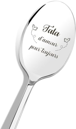 Cadeau Tata Noel, Cadeau Tatie Cuillère A Cafe en Acier Inox, Cadeau Tante Cadeau pour Tata Cadeau Tata Original Cadeau Oncle et Tante Cadeaux Tata Cadeau Noel Tata Cadeau Anniversaire Saint Valentin