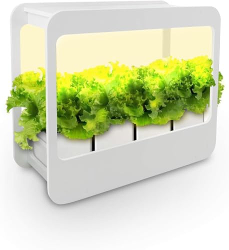 Nutriluce Mini Serra da Interno con Luci LED e Timer Automatico, Ideale per Coltivazione Indoor di Piante Aromatiche e Piccoli Ortaggi, Serra per Orto Intelligente, Idea Regalo Green (Miniserra+Vasi)