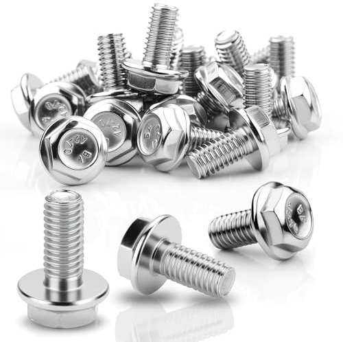 TXXATX 20 Pcs M6x25mm Bolt 304 Stainless Steel Bolts Hexagon Head | Hex Screws, Flanged Hex Head, Bolts Anti-Loosening, DIY, Households, Machine Tools, Furniture Assembly