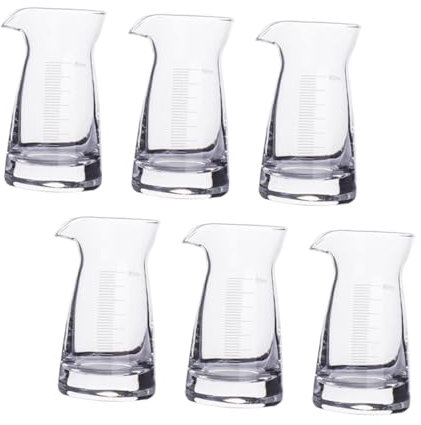 PRETYZOOM 6piezas Tazas Medidoras De Vidrio Transparente Herramientas De Barra Taza Medidora De Líquidos