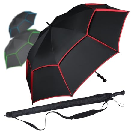 iX-brella 146 cm XXXL Fiber-Golfschirm Automatik doppeltes Dach mit Ventilationsbezug