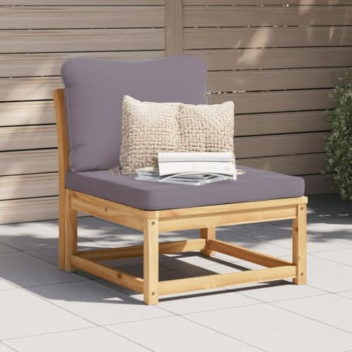 Homgoday Gartensofa mit Kissen Massivholz Akazie Gartenlounge, Lounge Sofa, Balkon Lounge Balkonmöbel, Gartenmöbel, Loungemöbel